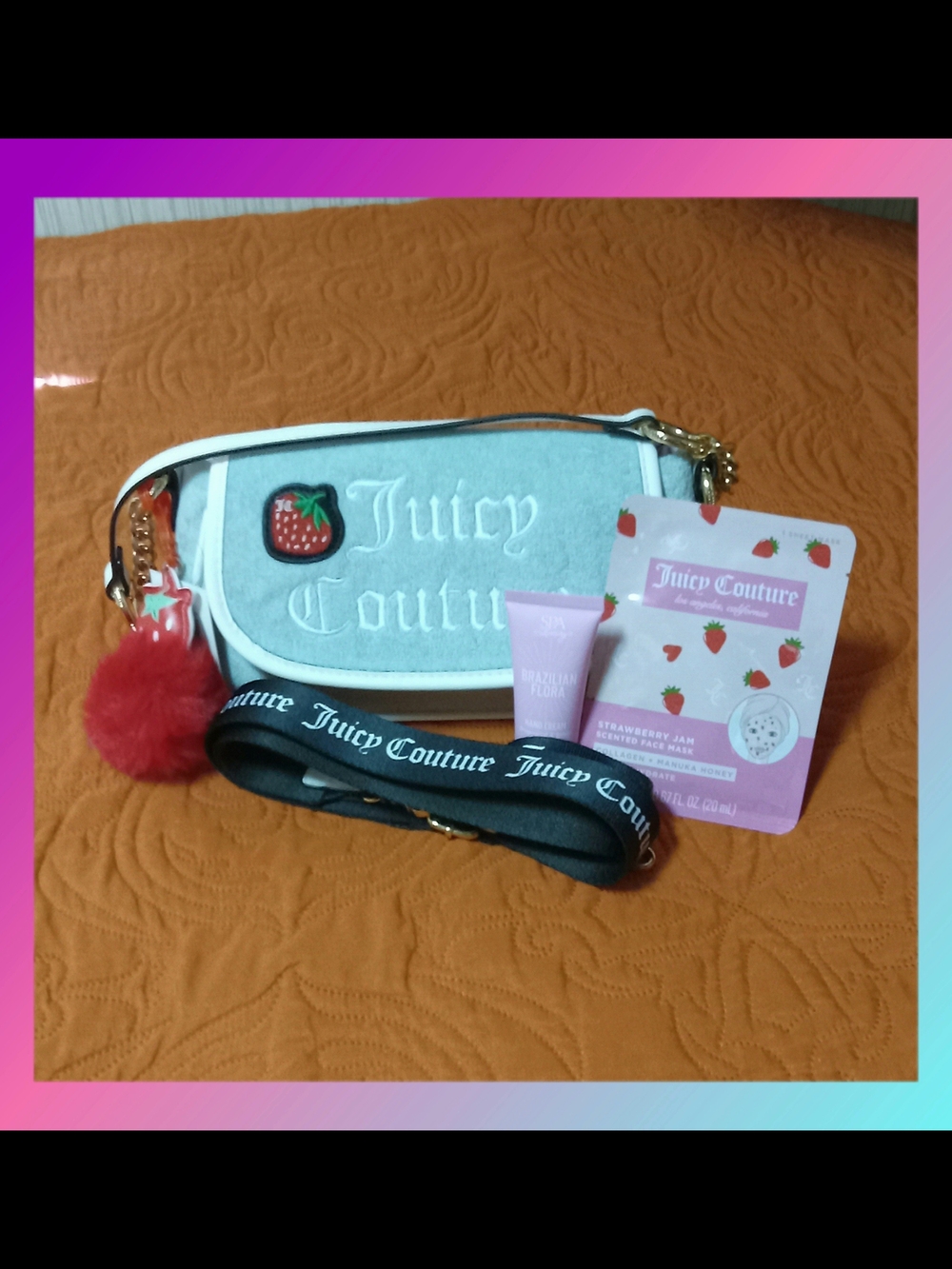 Women Juicy Couture Pastel Blue & White Crossbody Bag